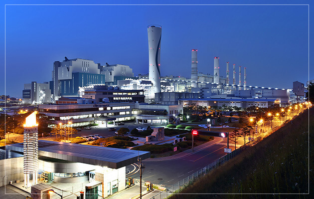 한국서부발전 태안발전본부 야경...<사진=서부발전홈페이지 캡쳐>